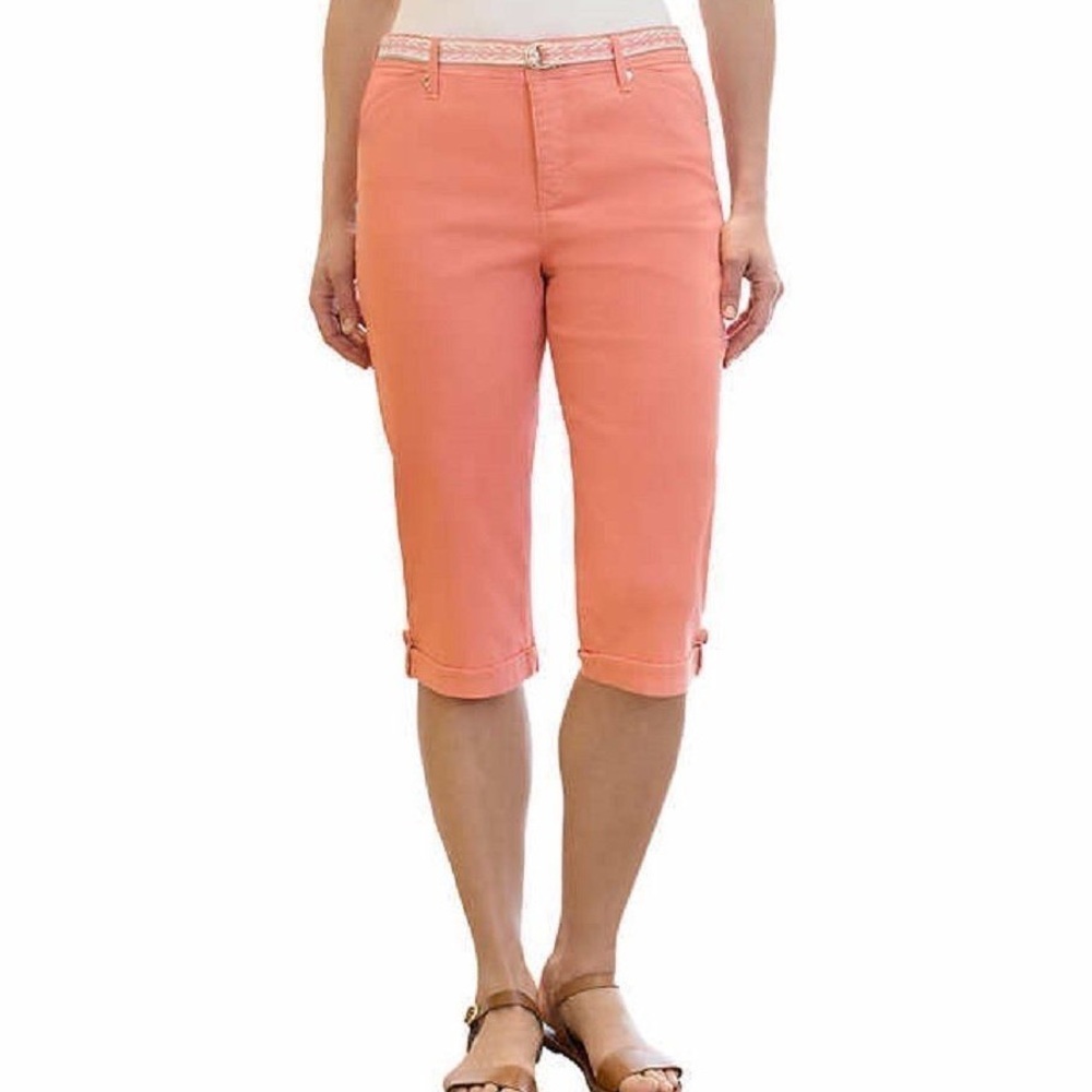 New Ladies Gloria Vanderbilt Lillian Skimmer Belted Capri Jeans (Size 18)